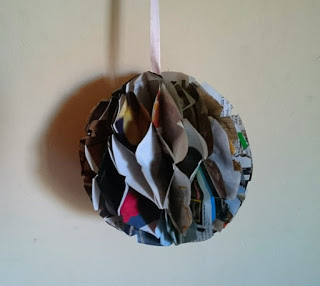 קישוט לסוכה כדור ממגזין עיתון